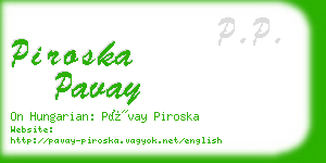 piroska pavay business card